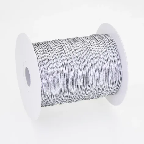 Metallic Cord; Silver; 1mm Round